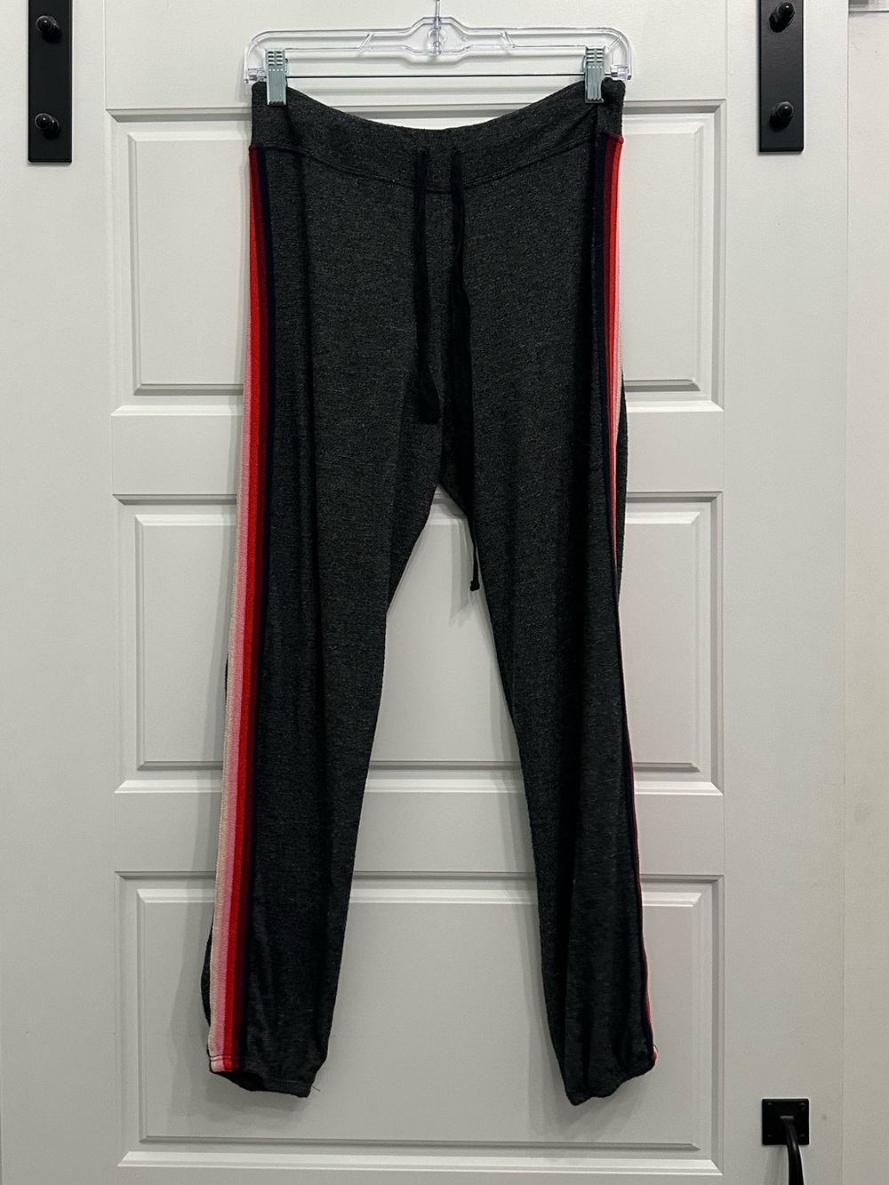 Sundry Dark Gray Joggers with Red & Pink Side Stripes